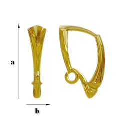 BBAZ-11 Leverbacks - Earring Hooks - Sterling Silver 925 Gold Plated