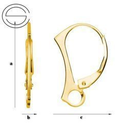 BAZ-86 Leverbacks - Earring Hooks - Sterling Silver 925 Gold Plated