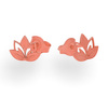 SZTRG-340A Silver earrings LOTUS FLOWER - Sterling Silver 925 Rose Gold Plated