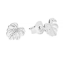 SZT-750 Silver earrings MONSTERA LEAF - Sterling Silver 925
