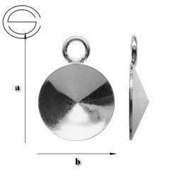 KK-14 Krawatka do wklejania Rivoli 1122 14mm, z kółeczkiem do podwieszania Srebro 925 /gram