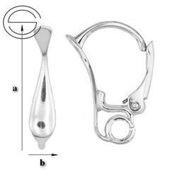 BAP-71 Leverbacks - Earring Hooks - Sterling Silver 925 Rhodium Plated