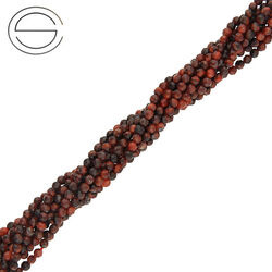 KN-RF-2,0 TIER Natural stone - round faceted - RED TIGER EYE - Strand