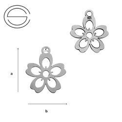 CL-417 FLOWER Pendant 10,0 mm Sterling Silver 925