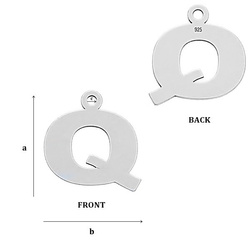 CL-213Q "Q" Pendant 13,4 x 12,3 mm Sterling Silver 925