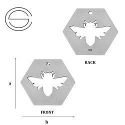 CL-490A BEE Pendant 20,0 mm Sterling Silver 925