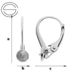 BA-17 Leverbacks Silver 925 for Swarovski Pearls - Earring Hooks - Sterling Silver 925