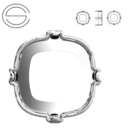 4470/S MM 10 Swarovski Square - Rhodium