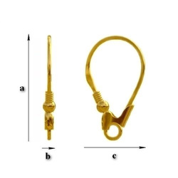BZZ-1  Leverbacks Silver Gold Plated