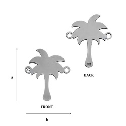 CL-446 PALM TREE Pendant 18,0 mm Sterling Silver 925