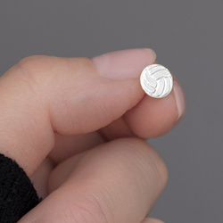 SZT-715 Silver stud earrings VOLLEYBALL - Sterling Silver 925