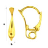 BAZ-71 Leverbacks - Earring Hooks - Sterling Silver 925 Gold Plated