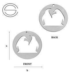 CL-468 PENGUIN Pendant 20,0 mm Sterling Silver 925