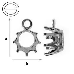 OCP-6 W Krawatka do cyrkonii Srebro 925 RODOWANE