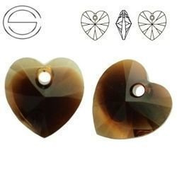 6228 MM 14 Swarovski Heart TOPAZ BLEND