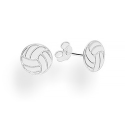 SZT-715 Silver stud earrings VOLLEYBALL - Sterling Silver 925
