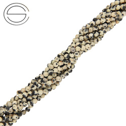 KN-RF-3,0 JAS DAL Natural stone - round faceted - DALMATIAN JASPER - Strand