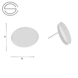 GMB-14x10 Stud Earrings - Base for pasting Sterling Silver 925