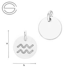 CL-580 AQUARIUS Zodiac Pendant 9,0 mm Sterling Silver 925