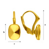 BAZ-100/8 Leverbacks for 4568 Swarovski - Earring Hooks - Sterling Silver 925 Gold Plated
