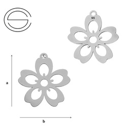 CL-418 Zawieszka KWIAT 2,10 cm Srebro 925
