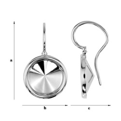 BO-239/12  Earwires Silver 925 for Rivoli 1122 12 mm