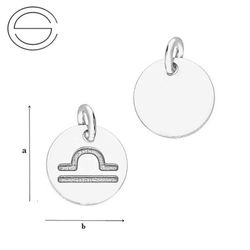 CL-580 LIBRA Zodiac Pendant 9,0 mm Sterling Silver 925