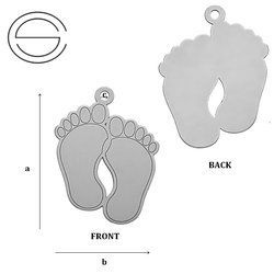CL-230 Zawieszka STOPY 21,0 x 15,8 mm Srebro 925