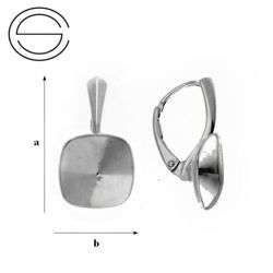 BBAP-85/12 A English Leverbacks Silver 925 RHODIUM