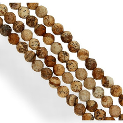 KN-RF-4,0 JAS Natural stone - round faceted - PICTURE JASPER 10 pcs.