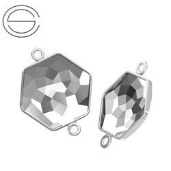 4683/J MM 14 Swarovski Fantasy Hexagon - setting - Rhodium