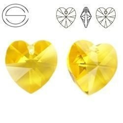 6228 MM 14 Swarovski Heart LIGHT TOPAZ