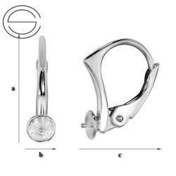 BA-82 Leverbacks for pearls 5818 - Earring Hooks - Sterling Silver 925 / gram