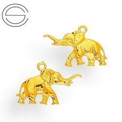 CHAZ-9 SŁOŃ do podwieszania Srebro 925 POZŁACANE