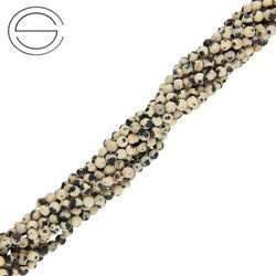KN-RF-3,0 JAS DAL Natural stone - round faceted - DALMATIAN JASPER - Strand