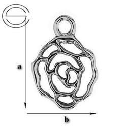 CHAP-148 Charms - RÓŻA Srebro 925 RODOWANE
