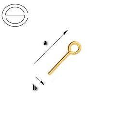 SKOZ-10 Szpilka z kółkiem Srebro 925 POZŁACANE