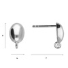 SH-44 STUD EARRING WITH LOOP SILVER 925/GRAM