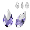 6565 MM 22 Swarovski Met Cap Pear TANZANITE LTCH