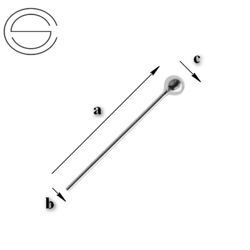 SKK-20 Pin with ball - Sterling Silver 925