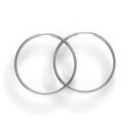Silver hoop earrings 4,5 cm - silver 925 rhodium