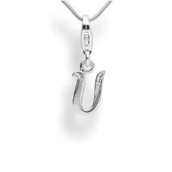 Srebrna zawieszka - charms - ALFABET - U - pr. 925