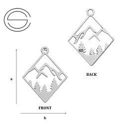 CL-557 Pendant TREE 29.2 mm. Silver 925