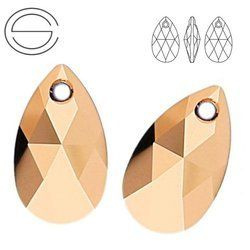 6106 MM 16 Swarovski Pear-shaped ROSE GOLD ROGL x2