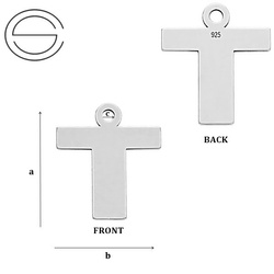 CL-213 T "T" Pendant 12,2 x 10,7 mm Sterling SIlver 925