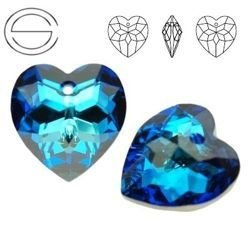 6215 MM 18 Swarovski Heart BERMUDA BLUE BBL
