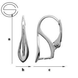 BAP-35 Leverbacks for Crystals from Swarovski - Earring Hooks - Sterling Silver 925 Rhodium Plated