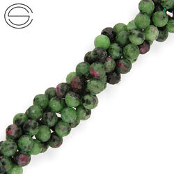 KN-RF-6,0 ZOI RUB Natural stone - round faceted - RUBY ZOISITE - Strand
