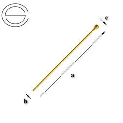 SKPZ-30/0,8 Szpilka z kulką Srebro 925 POZŁACANE