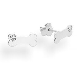 SZT- Kolczyki sztyfty 11mm KOŚĆ PIES SREBRO